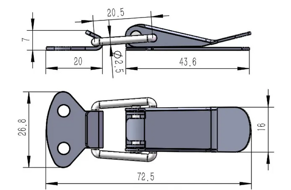 MX007 chrome-plated clamp closure