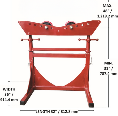 Mega-Rollenst&auml;nder Hoch 6.000 lbs, 4&ndash;48&ldquo; Rohrdurchmesserkapazit&auml;t