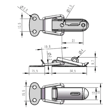 Clamp MX037 Nickel-plated steel